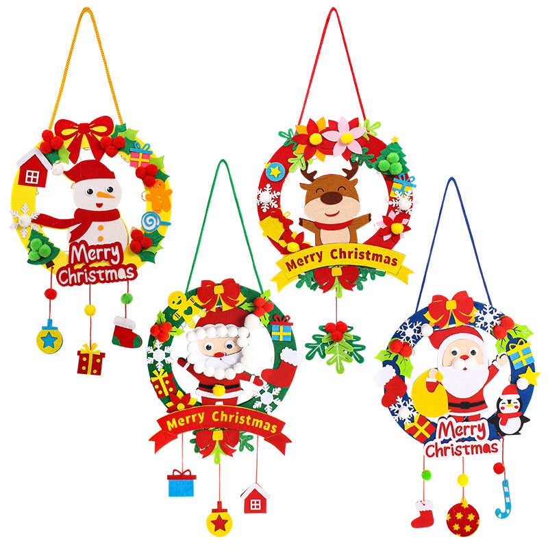 Wholesale Christmas Wreath Fabric Decoration with Lights